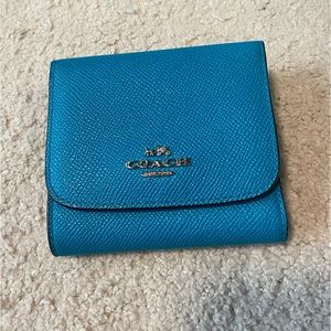 Coach Turquoise Trifold Wallet